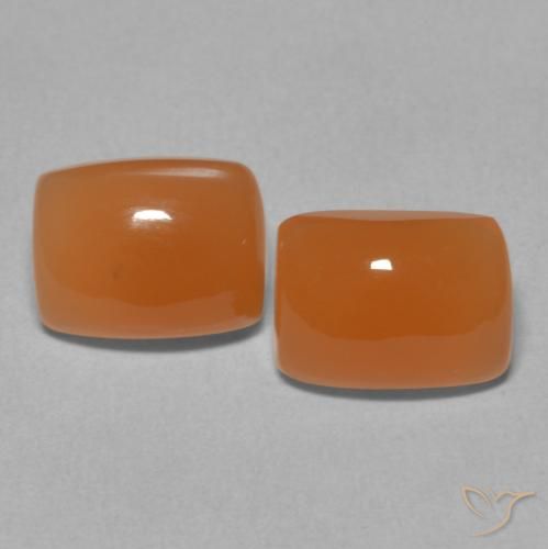 4.76ctw Naturale Arancia Albicocca tiepida Warm Pietra di luna, Cuscino, Traslucido
