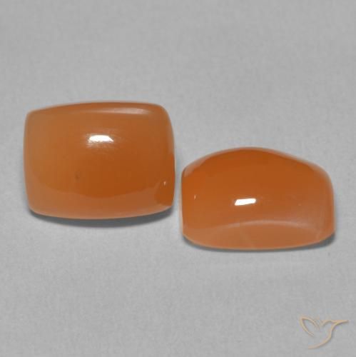 Gemme di Pietra di luna Arancia Albicocca tiepida Warm naturale da 4.76 ct, Cuscino, Traslucido