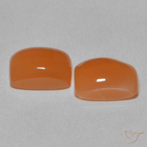 Gemme di Pietra di luna Arancia Albicocca tiepida Warm naturale da 4.76 ct, Cuscino, Traslucido