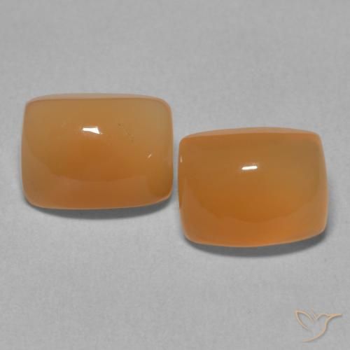 5.14ctw Naturale Arancione rossastra Pietra di luna, Cuscino, Traslucido, Photo A