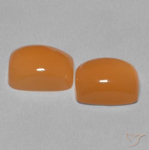 Gemme di Pietra di luna Arancione rossastra naturale da 5.14 ct, Cuscino, Traslucido