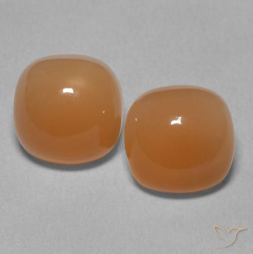 4.54ctw Naturale Arancione chiaro Pietra di luna, Cuscino, Traslucido