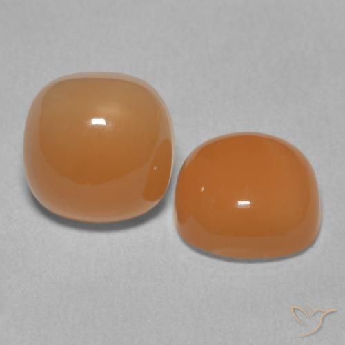 Gemme di Pietra di luna Arancione chiaro naturale da 4.54 ct, Cuscino, Traslucido