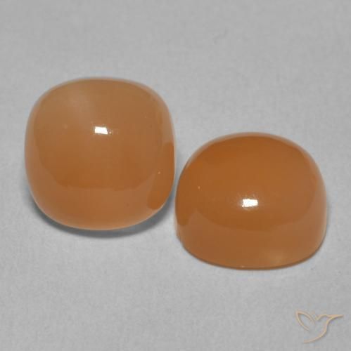 Gemme di Pietra di luna Arancione rossastra naturale da 4.79 ct, Cuscino, Traslucido