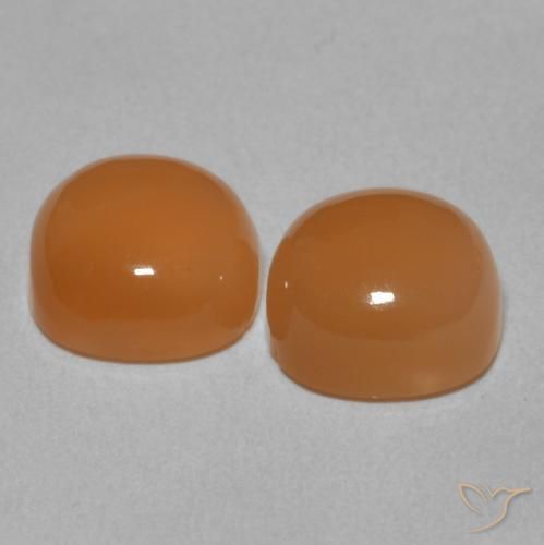 Gemme di Pietra di luna Arancione rossastra naturale da 4.79 ct, Cuscino, Traslucido