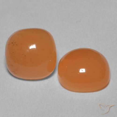 Gemme di Pietra di luna Arancio Medio naturale da 4.28 ct, Cuscino, Traslucido
