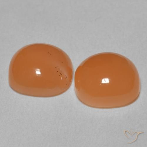 Gemme di Pietra di luna Arancio Medio naturale da 4.28 ct, Cuscino, Traslucido