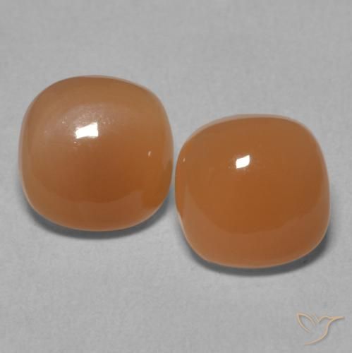 4.03ctw Naturale Arancia Albicocca tiepida Warm Pietra di luna, Cuscino, Traslucido
