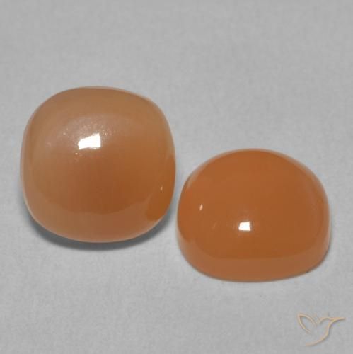 Gemme di Pietra di luna Arancia Albicocca tiepida Warm naturale da 4.03 ct, Cuscino, Traslucido