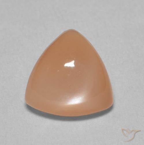 1.66ct Naturale Cantalupo Arancia Pietra di luna, Taglio trillion, Traslucido