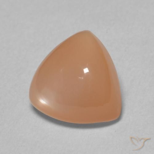 Pietra di luna Cantalupo Arancia naturale da 1.66 ct, Taglio trillion, Traslucido
