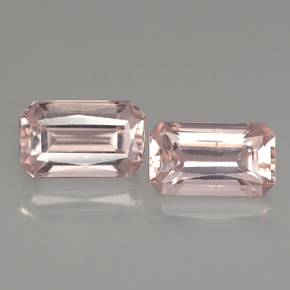 Morganite naturale rosa da  ct, taglio smeraldo, VS