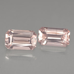 Morganite naturale rosa da  ct, taglio smeraldo, VS