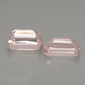 Morganite naturale rosa da  ct, taglio smeraldo, VS