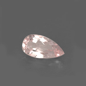 Morganite naturale rosa da 0,62 ct, taglio a pera, VVS