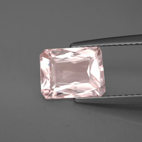 Morganite naturale rosa da 2,18 ct, taglio smeraldo, VVS-VS