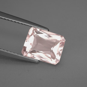 Morganite naturale rosa da 2,18 ct, taglio smeraldo, VVS-VS