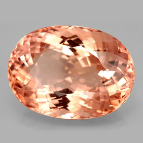 Morganite Color salmone naturale da 22.15 ct, Taglio ovale, VVS