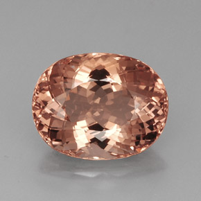 Morganite Color salmone naturale da 21.91 ct, Taglio ovale, VVS-VS