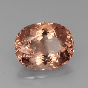 Morganite Color salmone naturale da 21.91 ct, Taglio ovale, VVS-VS