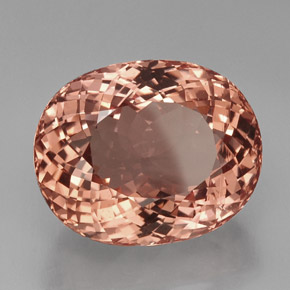 Morganite Color salmone naturale da 38.50 ct, Taglio ovale, VVS