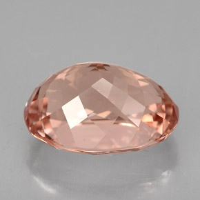 Morganite Color salmone naturale da 6.32 ct, Taglio ovale, VS