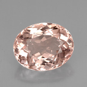 Morganite Color salmone naturale da 3.77 ct, Taglio ovale, VVS-VS