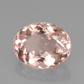 Morganite Color salmone naturale da 3.77 ct, Taglio ovale, VVS-VS