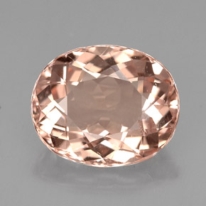 Morganite Color salmone naturale da 3.98 ct, Taglio ovale, VVS-VS