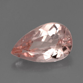 Morganite Rosa chiaro naturale da 3.13 ct, Forma a pera, VS