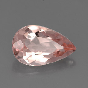 Morganite Rosa chiaro naturale da 3.13 ct, Forma a pera, VS