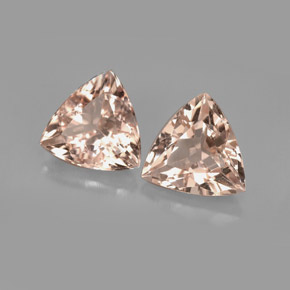 Gemme di Morganite Color salmone naturale da  ct, Taglio trillion, VS