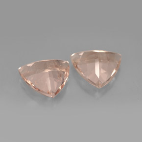 Gemme di Morganite Color salmone naturale da  ct, Taglio trillion, VS