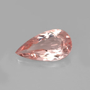 Morganite Color salmone naturale da 3.09 ct, Forma a pera, VVS