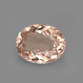 Morganite Rosa chiaro naturale da 1.70 ct, Taglio ovale, VVS-VS