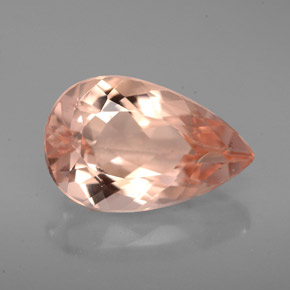 Morganite Color salmone naturale da 4.50 ct, Forma a pera, VVS-VS