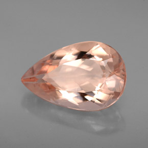 Morganite Color salmone naturale da 4.50 ct, Forma a pera, VVS-VS