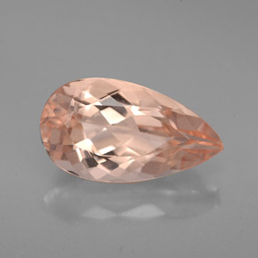 Morganite Color salmone naturale da 3.04 ct, Forma a pera, VVS-VS