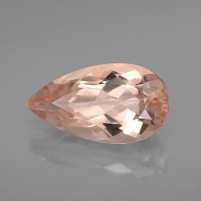 Morganite Color salmone naturale da 3.04 ct, Forma a pera, VVS-VS