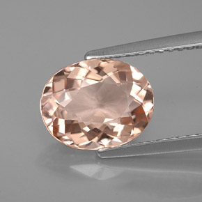 Morganite Color salmone naturale da 2.41 ct, Taglio ovale, VVS-VS