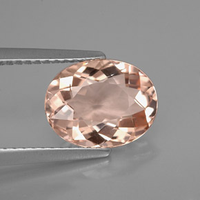 Morganite Color salmone naturale da 2.41 ct, Taglio ovale, VVS-VS