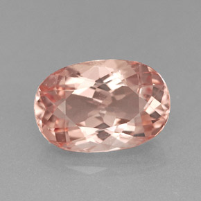 Morganite Color salmone naturale da 1.77 ct, Taglio ovale, VVS-VS