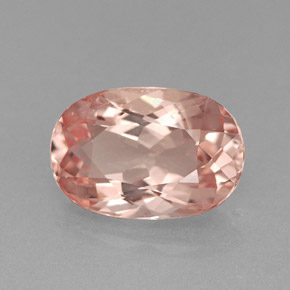 Morganite Color salmone naturale da 1.77 ct, Taglio ovale, VVS-VS