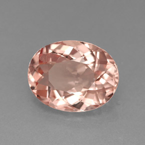 Morganite Color salmone naturale da 1.84 ct, Taglio ovale, VVS-VS