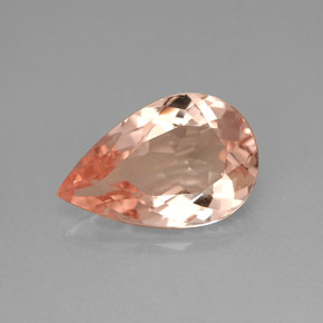 Morganite Color salmone naturale da 3.73 ct, Forma a pera, VVS