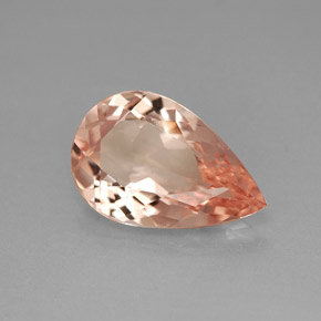 Morganite Color salmone naturale da 3.73 ct, Forma a pera, VVS