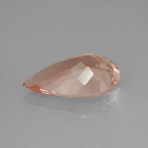 Morganite Color salmone naturale da 3.73 ct, Forma a pera, VVS