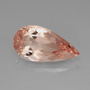 Morganite Color salmone naturale da 4.26 ct, Forma a pera, VVS