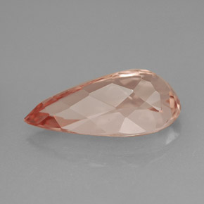 Morganite Color salmone naturale da 4.26 ct, Forma a pera, VVS