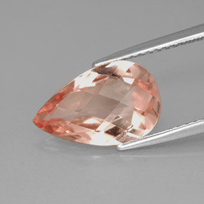 Morganite naturale rosa da 2,80 ct, taglio a pera, VVS-VS